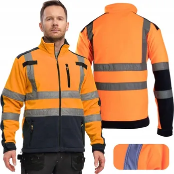 Pánská mikina Pánská reflexní fleecová pracovní Mikina , teplá, zateplená, BOZP velikost L