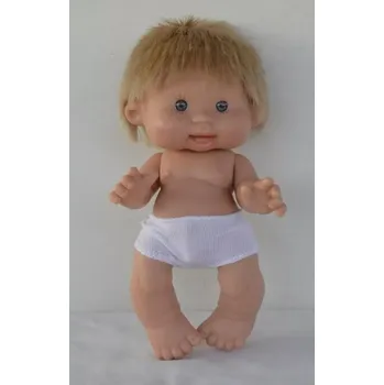 Panenka Panenka - chlapeček Miroň s vlásky bez oblečení - Pepote od španělské firmy Marina & Pau (Pepotes - 26 cm )