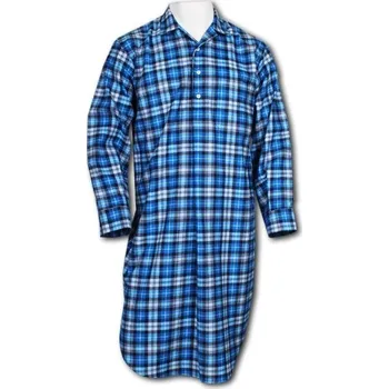 Pánská noční košile Luiz Pánská noční košile flanelová Hubert kostka modrá Barva: Modrá, Velikost: L