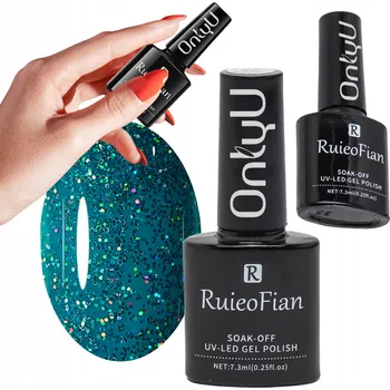 Lak na nehty MOŘSKÝ BROKÁTOVÝ HYBRIDNÍ LAK NA NEHTY S LESKEM UV/LED LAK L117