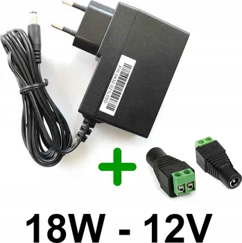 Napájecí zdroj pro osvětlení NAPÁJECÍ ZDROJ 12V 18W DO ZÁSUVKY PRO LED PÁSKY + ZÁSUVKA