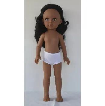 Panenka Panenka -černoška - holčička Fleur bez oblečení - černé vlasy - od španělské firmy Marina & Pau (Marina - 40 cm )