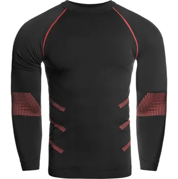 Pánské tričko Termoaktivní tričko FreeNord Tongari s dlouhým rukávem, černo-červené, velikost S