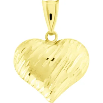 Přívěsek GEMMAX Plastický zlatý přívěsek srdce – symbol lásky ze 14k zlata – zlatý šperk ryzosti 585/1000 v Dárkovém balení s Certifikátem GLPYN-02605