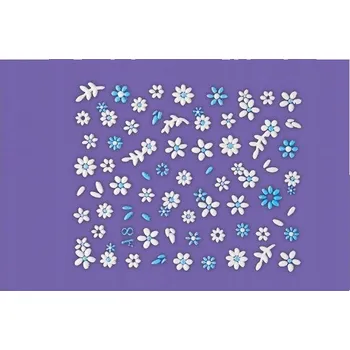samolepka Samolepky na nehty Niko Samolepky bílé a modré květy