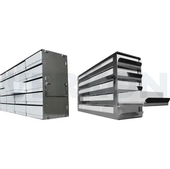 Dílenský regál Nerezový stojan 6 x 4 pro kryoboxy o výšce 50 mm, rozměry (v x š x h): 334 x 139 x 561 mm, Včetně papírových kryoboxů: Ano (3x 24 ks), Balení [ks]: 3, k produktu: Příslušenství pro hlubokomrazicí boxy Binder UF V