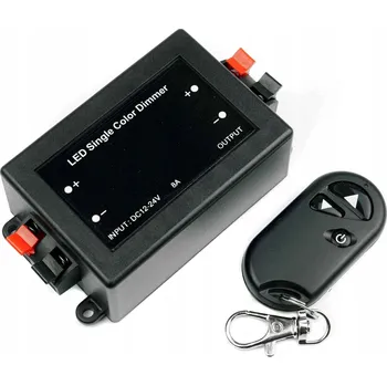 Zabezpečení domácnosti Regulátor Elektroweb LED stmívač Dimmer 12V-24V 8A na dálkové ovládání 433 MHz