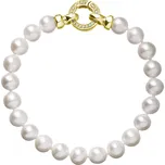 Evolution Group s.r.o. Perlový náramek z pravých říčních perel bílý 23003.1 pozlacené zapínání