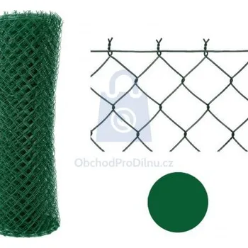 Pletivo PILECKÝ Pletivo poplastované s napínacím drátem oko 55 mm zelené, 100 cm x 15 m