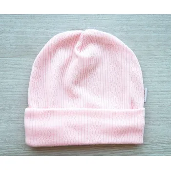 Kojenecké oblečení AMÁLKA Bavlněná lososová čepička jemný ažur Velikost: 56-62