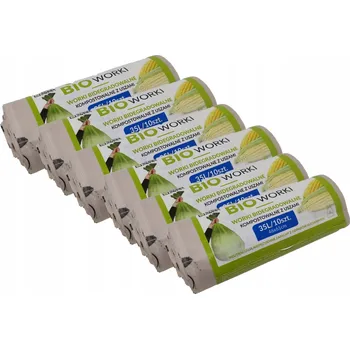 Pytle na odpadky BIOdegradovatelné pytle na odpad s oušky 35L 10 Ks. HNĚDÉ x6