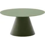 Matně zelený skleněný kulatý konferenční stolek Kave Home Wilshire 80 cm