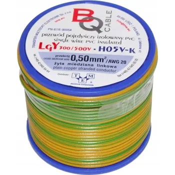 elektrický kabel Kabel LGY/H05V-K 0,50 mm2 25 m Žluto-zelený