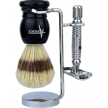 Břitva na holení Štětka na holení, holicí strojek na žiletky a kovový stojan