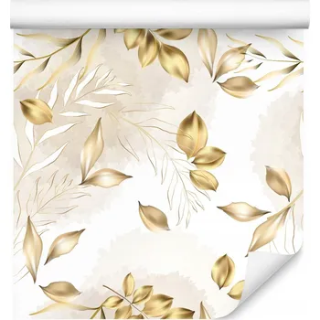 Fototapeta Tapeta Zlaté listy Akvarelové Pozadí Rostliny Příroda