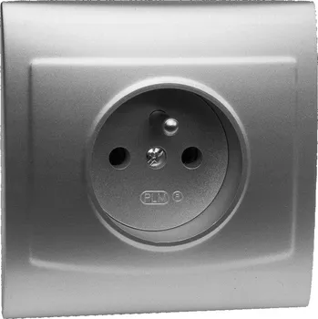 Elektrická zásuvka Elektrická Zásuvka zásuvka nástěnná Polmark stříbrná