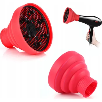 Difuzér na Vlasy Silikonový Červený - Pro Fény