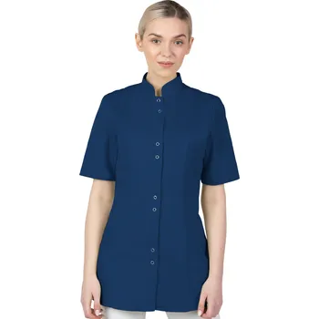 Zdravotnický oděv 42 DÁMSKÝ ZDRAVOTNICKÝ PLÁŠŤ NA ZIP SE STOJÁČKEM KOSMETICKÝ HALENA 141S