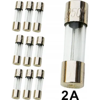 Autopojistky 10x Skleněná pojistka TV WTA 2A 20mm