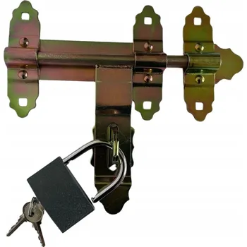 Visací zámek ZÁVORA BRÁNOVÁ DVEŘNÍ GARÁŽOVÁ PRO ALTÁNKY ZÁPADKA ZÁVĚR + VISACÍ ZÁMEK SADA pozinkovaná