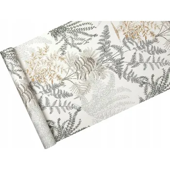 Tapeta Skandinávská tapeta KAPRADINY, bylinky na béžovém pozadí