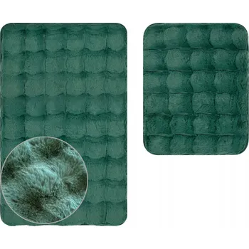 Koupelnová předložka Protiskluzová koupelnová předložka Aruba 3D měkká chlupatá zelená, 2 kusy