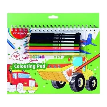 Set školních potřeb Kolorowanka + naklejki, kredki, blok MIX