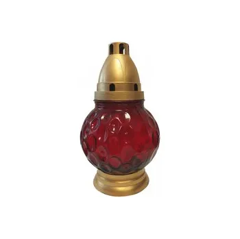 Smuteční dekorace Lampa hřbitovní KOULE PUNTÍKY skleněná 50g d12x20cm (cs)