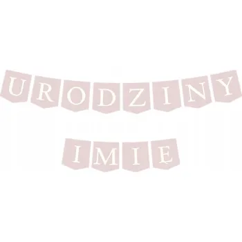 Party dekorace NAROZENINOVÝ BANNER girlanda k narozeninám pastelově starorůžová + JMÉNO