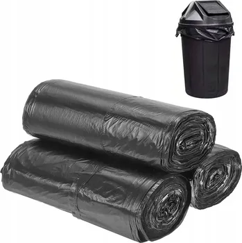 Pytle na odpadky LDPE Pytle na odpad s páskou 70x110cm 120L 10 Ks ČERNÉ