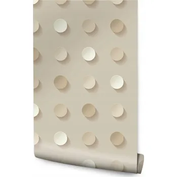 Tapeta Tapeta na zeď do ložnice béžové puntíky 3D efekt
