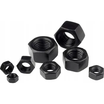 Matice Šestihranná matice DIN 934 M12 10.9 černá, 1 kg.