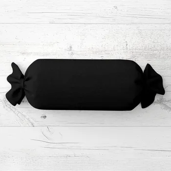 Dekorativní polštářek Polštář válec bonbon Rongo RG-014 Černý 15x60 cm