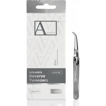 Kosmetická pinzeta AARKADA Zahnutá podologická pinzeta pro aplikaci kovových spon