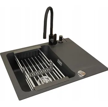 Granitový dřez Jednokomorový dřez Franke Orion, černý křemen