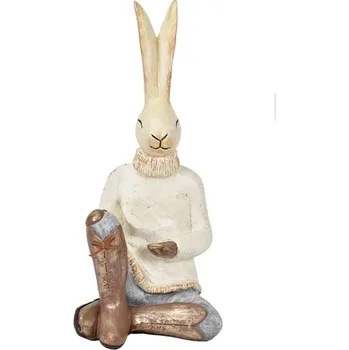 Velikonoční dekorace Velikonoční zajíc s vajíčkem 39x18x18 cm