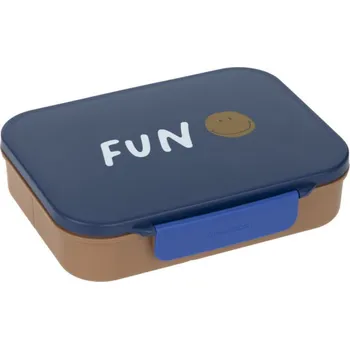 dětská jídelní sada LÄSSIG krabička na svačinu Lunchbox Bento Little Gang smile navy