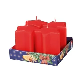 Svíčka Svíčka HVĚZDA d6,5x8cm 4ks