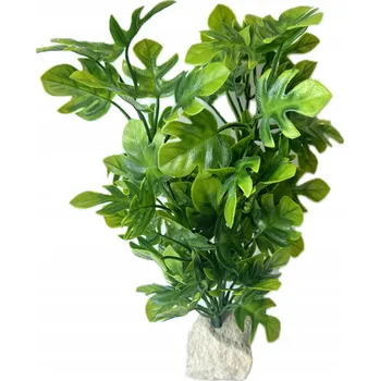 umělá květina UMĚLÁ ROSTLINA DO AKVÁRIA MONSTERA VELKÁ VYSOKÁ 32 cm