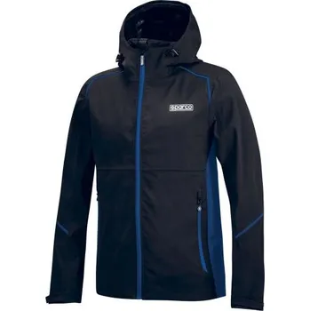 Moto bunda Sparco Bunda Shell Waterproof Černá / Modrá S