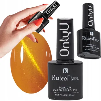 Přípravek na nehty TEPLÝ JANTAROVÝ HYBRIDNÍ LAK NA NEHTY S LESKEM UV/LED LAK L157