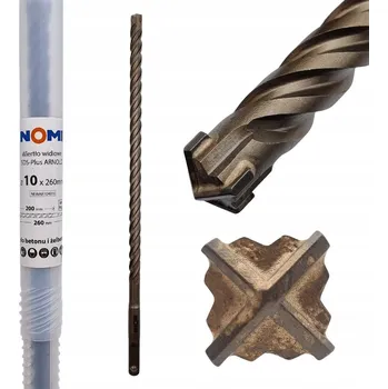 Vrták Vrták vidiový SDS-Plus ARNOLD 10x260mm, čtyřbřitý, na železobeton a betonu NOMI