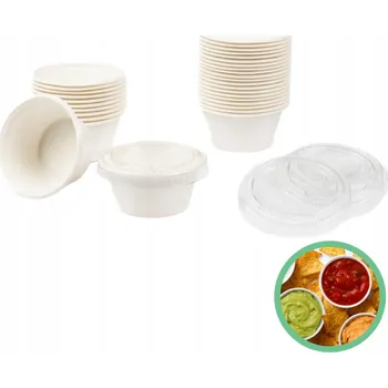 Jednorázové nádobí Nádobky na omáčku s víčky 50 ml EKO 100 ks