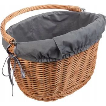 košík na kolo Přední košík na kolo s háky, hnědý