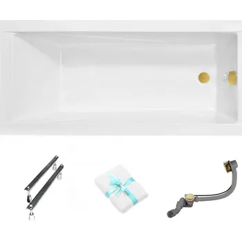 Vana BESCO Obdélníková vana 170x70 Modern + Zlatý sifon