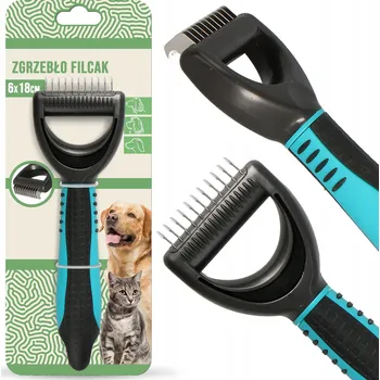 Kosmetika pro psa Kartáč PSA 18 cm Hřebenový Trimovací Hák na PLSŤ, ČESÁNÍ a ODSTRAŇOVÁNÍ SRSTI Grzebi T2