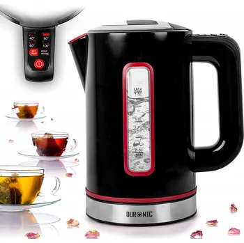 Rychlovarná konvice Duronic EK30 BK Rychlovarná konvice černá 1,5 l s regulací teploty