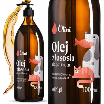 Lososový olej pro psy a kočky Omega-3 nerafinovaný Olini 1L