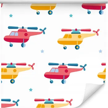 Tapeta Tapeta s barevnými vrtulníky a hvězdami