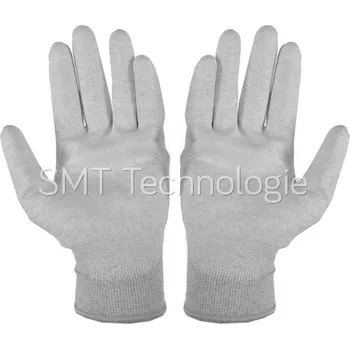 Pracovní rukavice ESD pracovní rukavice StaticTec, z nylonu s uhlíkem a PU dlaněmi - 100104001433
